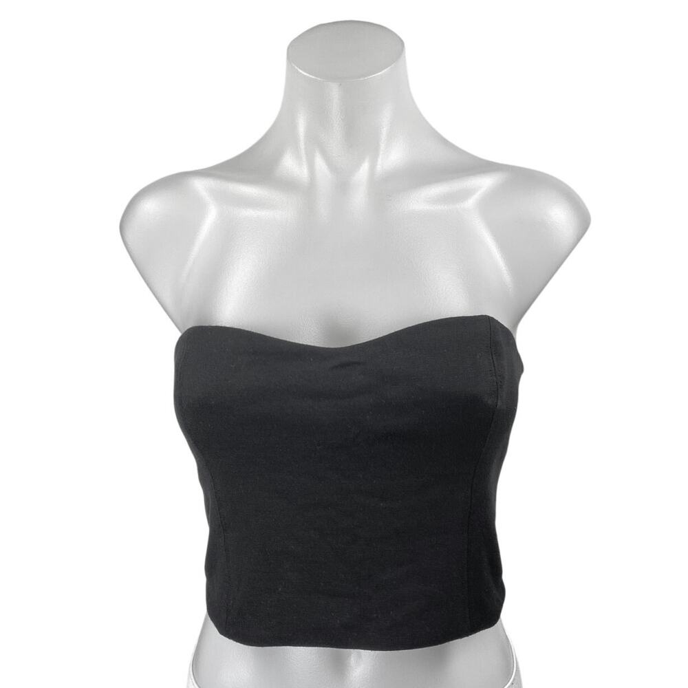 Aritzia Babaton Black Strapless Sleeveless Sweetheart Tube Bandeau Crop Top 4